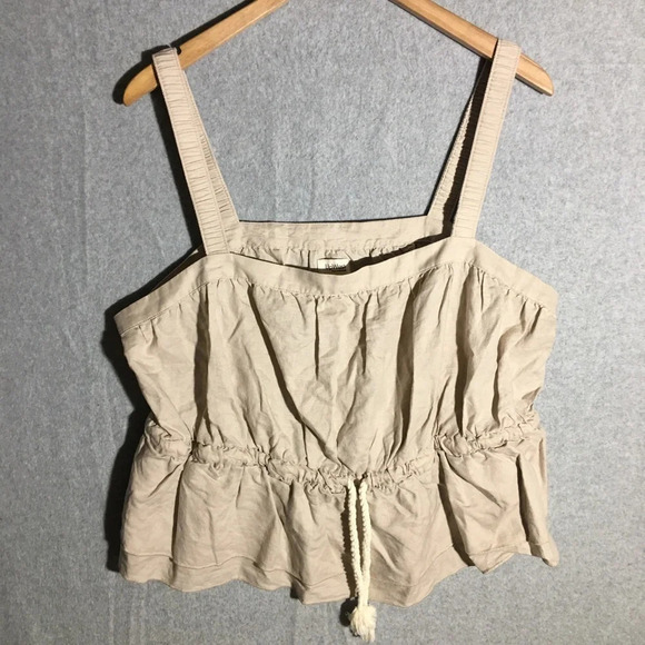 Womens NWT Upwest Blouse Peplum Style Boho Lagenlook Beachy Cottagecore Linen - Picture 1 of 6